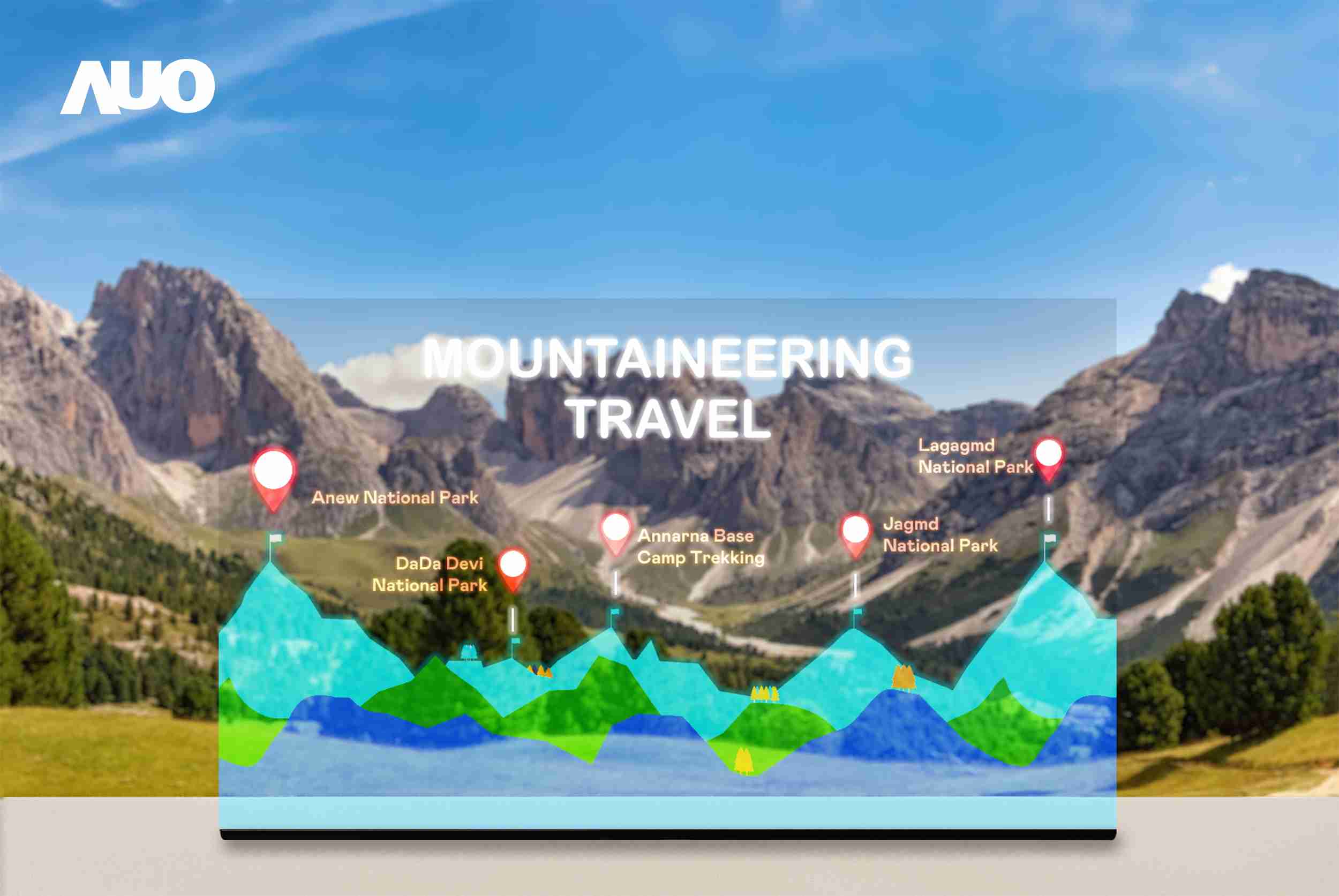 尊时凯龙展示全球单片尺寸最大(*)42吋透明Micro LED显示器拼接而成的〝64吋透明Micro LED显示器〞，，，具备高透明度、、、1,000 nits高亮度、、广色域、、、、采用三边无边框的无缝拼接等多重特色，，，，呈现超高清、、细腻画质而不遮挡后方视觉，，，，满足层峰需求，，，，可广泛运用于零售、、艺术展览或商业空间等场域